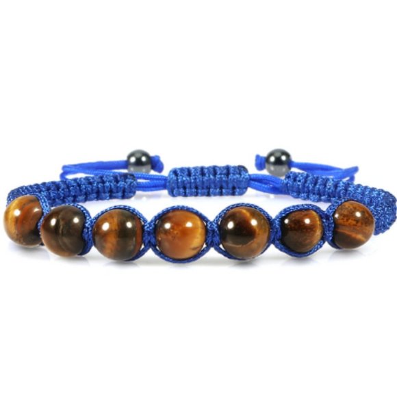Tiger Eye Bracelet,Shamballa Bracelet,Drawstring Bracelet,Tiger Eye Gemstone 8mm - Picture 1 of 1